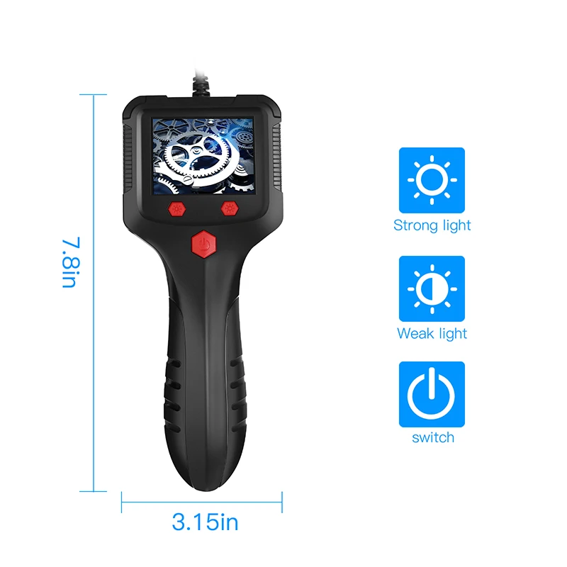 Inspection camera 5.5mm 1080P 2.4" LCD digital borescope IP67 waterproof snake scope for car pipe