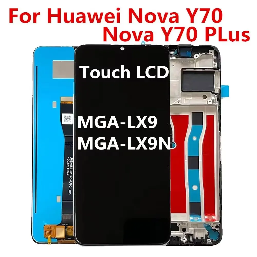ЖК-дисплей 6,75 'для Huawei nova Y70 Plus, сенсорный экран с цифровым преобразователем в сборе для Huawei nova Y70, телефон с рамкой