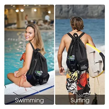 Sports Drawstring Backpack with Mesh Pocket Fitness Travel Outdoor Sport Sackpack Large Capacity Gym Swim Beach Bags Camping Bag 6
