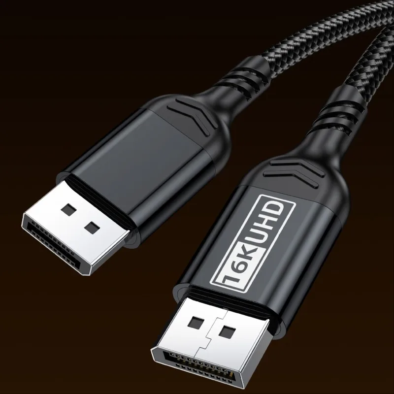 Ultra HD 16K DisplayPort Cable with 80Gbps Speed and HDR, Available in Various Lengths