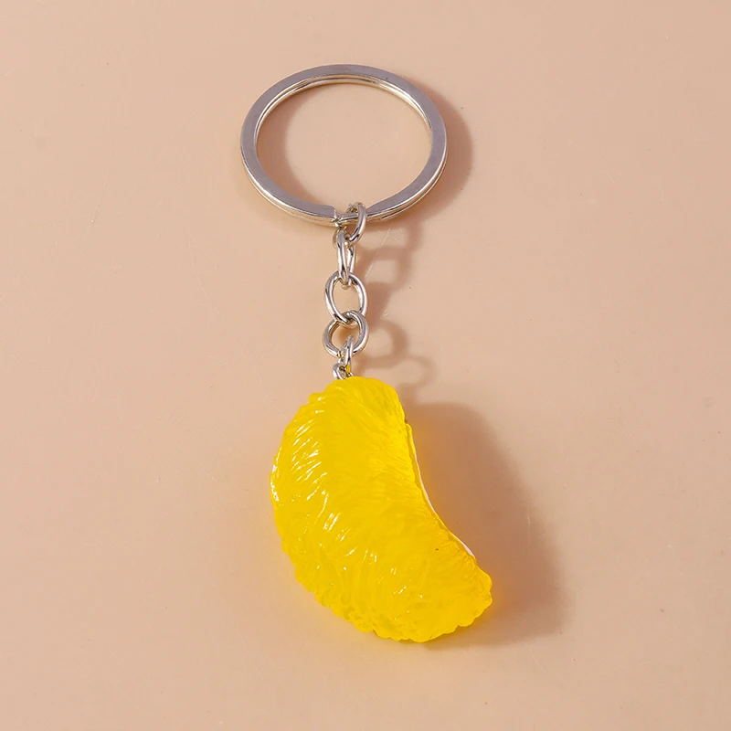 Aihua Niedlicher Früchte-Schlüsselanhänger Mini-Zitrus-Harz-Orangen-Schlüsselanhänger Anhänger Zubehör Schlüsselring DIY Schmuck Geschenke – Detail 6