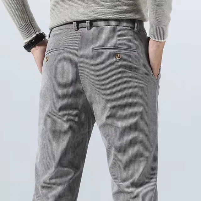 Automne et hiver pantalons en velours côtelé pour hommes nouveaux vêtements pour hommes Stretch Slim Fit pantalons décontractés mode hommes pantalons de travail d'affaires 1