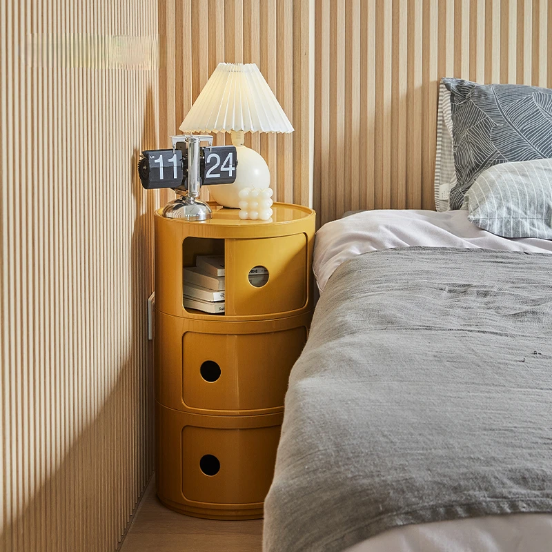 Bedside Cabinet Modern Simple White Round Creative Mini Simple Small Side Table Portable Nightstands Furniture