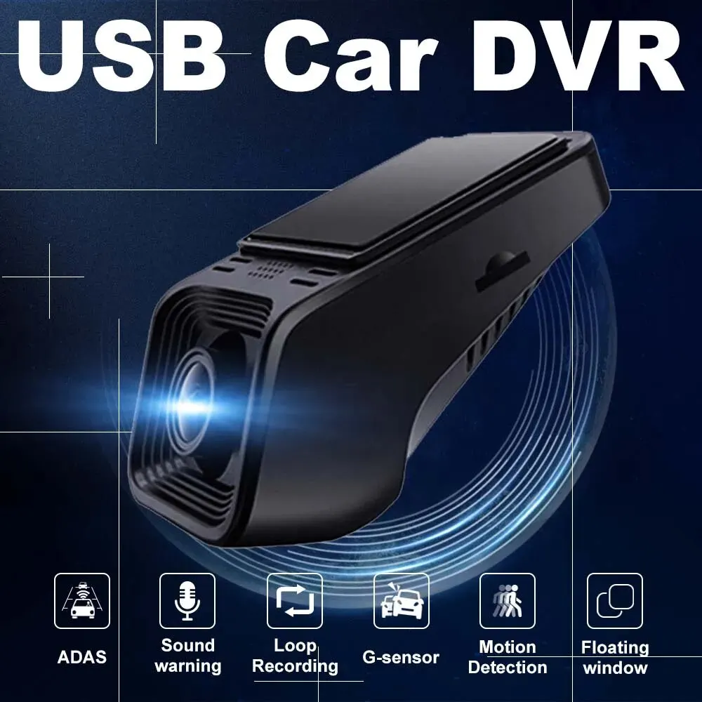 GcPaSr-Caméra de Tableau de Bord Full HD 1080P ADAS, avec Alarme Vocale, DVR, Prada, USB, Vidéo, Vision Nocturne, Enregistreur existent pour Android, Radio, DVD