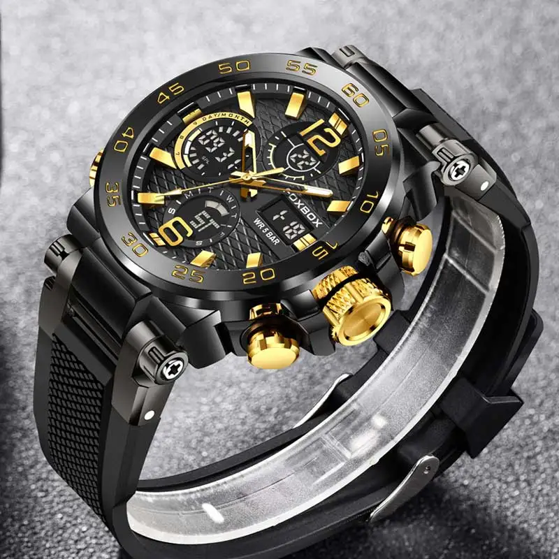 LIGE DESIGN LCD ÷   ߱ ð, 5ATM  и͸  ոð, Relogio Masculino + ڽ