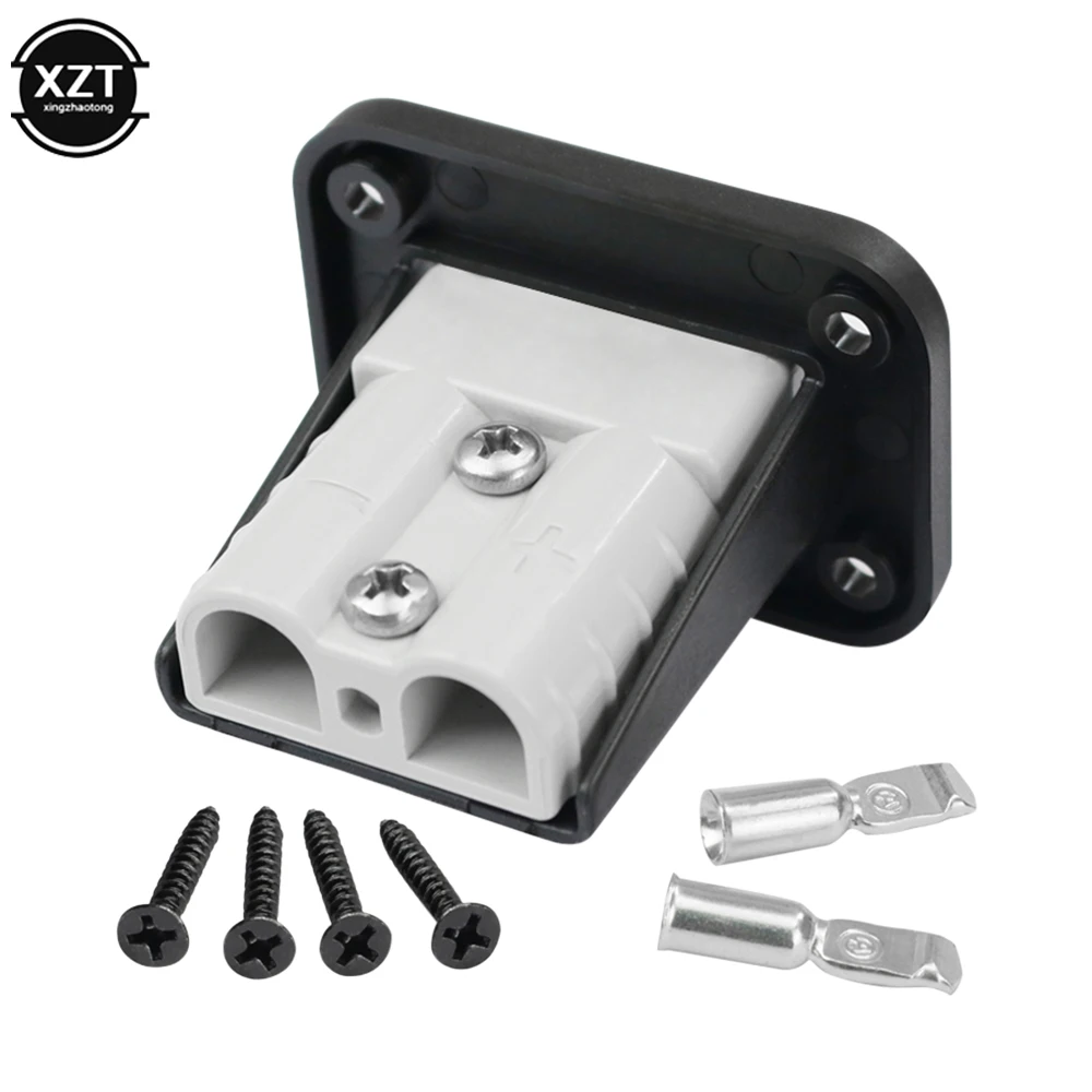 

50A Charging Battery Connector Flush Mount Anderson Plug Kit Mounting Bracket Panel Cover Accessories for Caravan Camper Boat