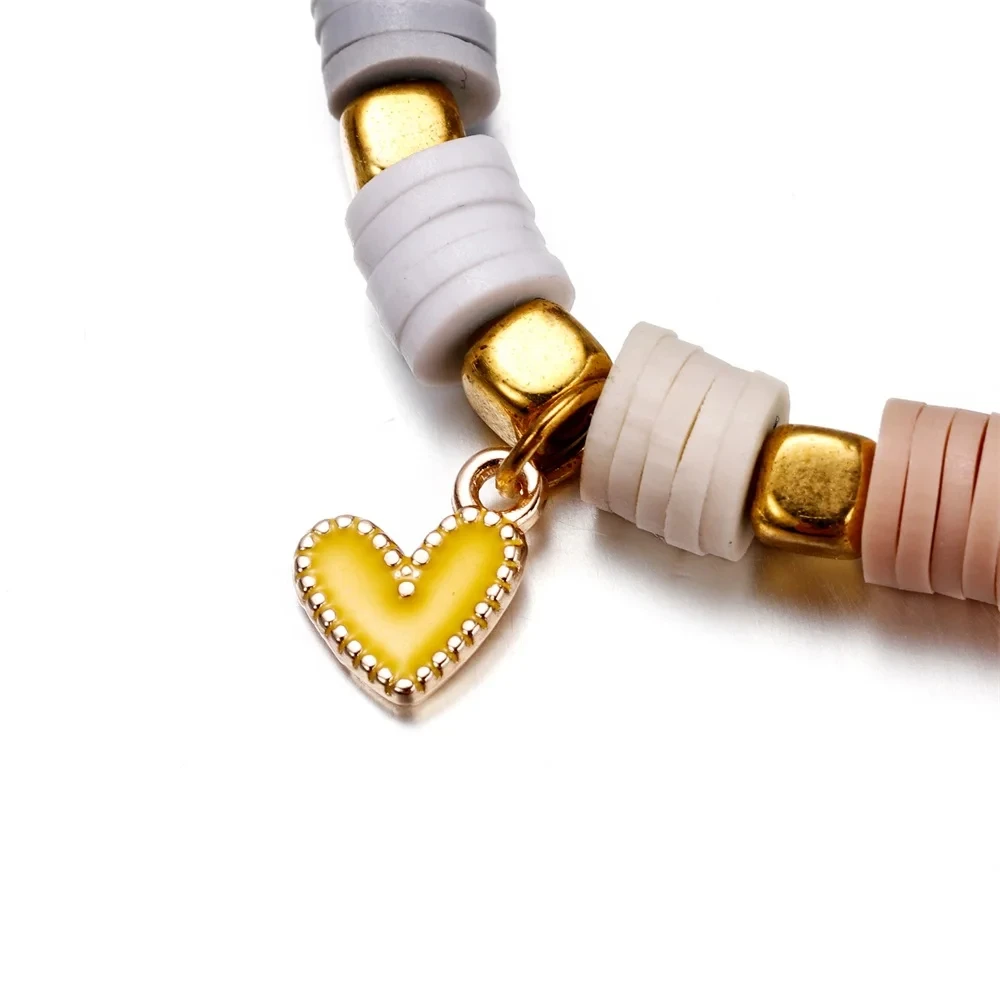 9x10mm alloy heart charms Colorful Alloy Heart Charms for DIY Bracelet Necklaces Jewelry Making Accessories 50Pcs