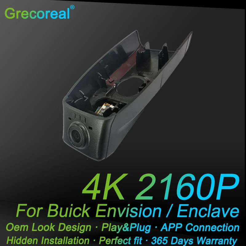 

Grecoreal 2K 4K Dash Cam Car Wifi Plug Play Front Dual Dash Camera Dashcam for Buick Envision Enclave 2022 2021 2020 2019 2018