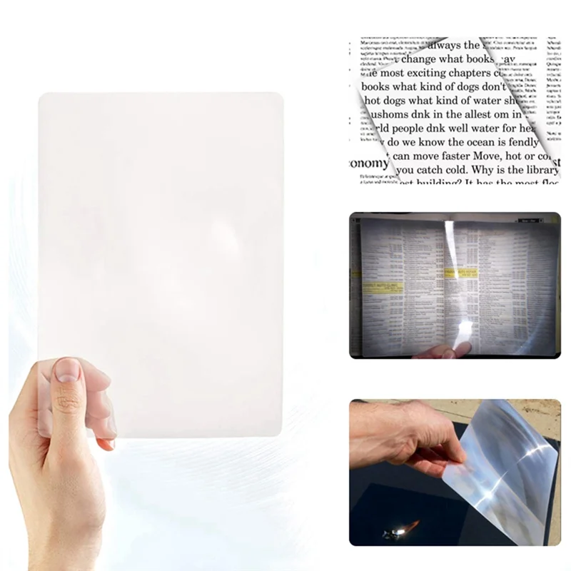 NEW-260X180mm 전체 페이지 대형 시트 돋보기 돋보기 독서 보조 렌즈 유리 렌즈 책 페이지 확대 X3