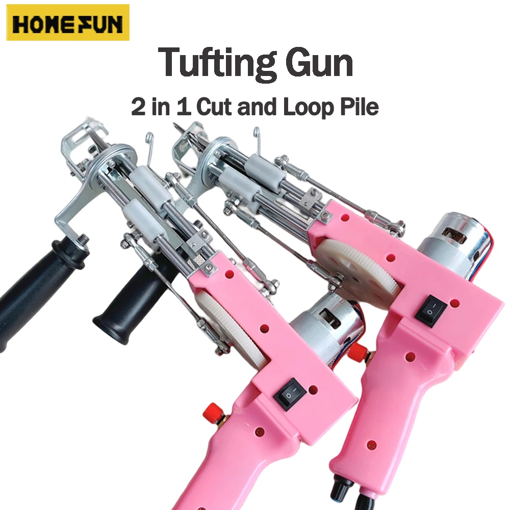 Tufting Gun Upgrade Rug Making Kit Rug Gun 2 in 1 Cut Pile Rug Pile Tufting  Machine Starter Kit Electric Handheld Carpet Gun 100-240V