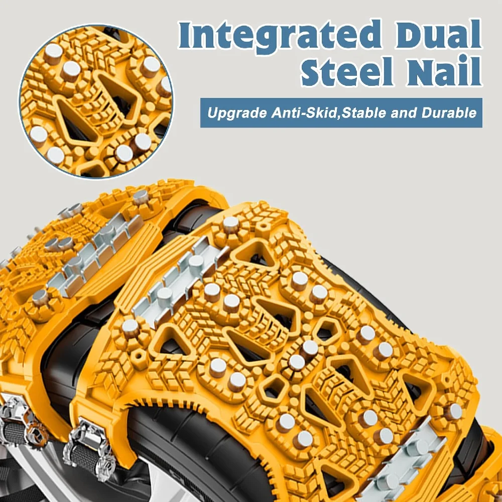 6 Pack Upgraded TPU Snow Chains Tire Chains for Cars/SUVs/Pickup Trucks Security for Tire Width 165-275mm Easy Installat