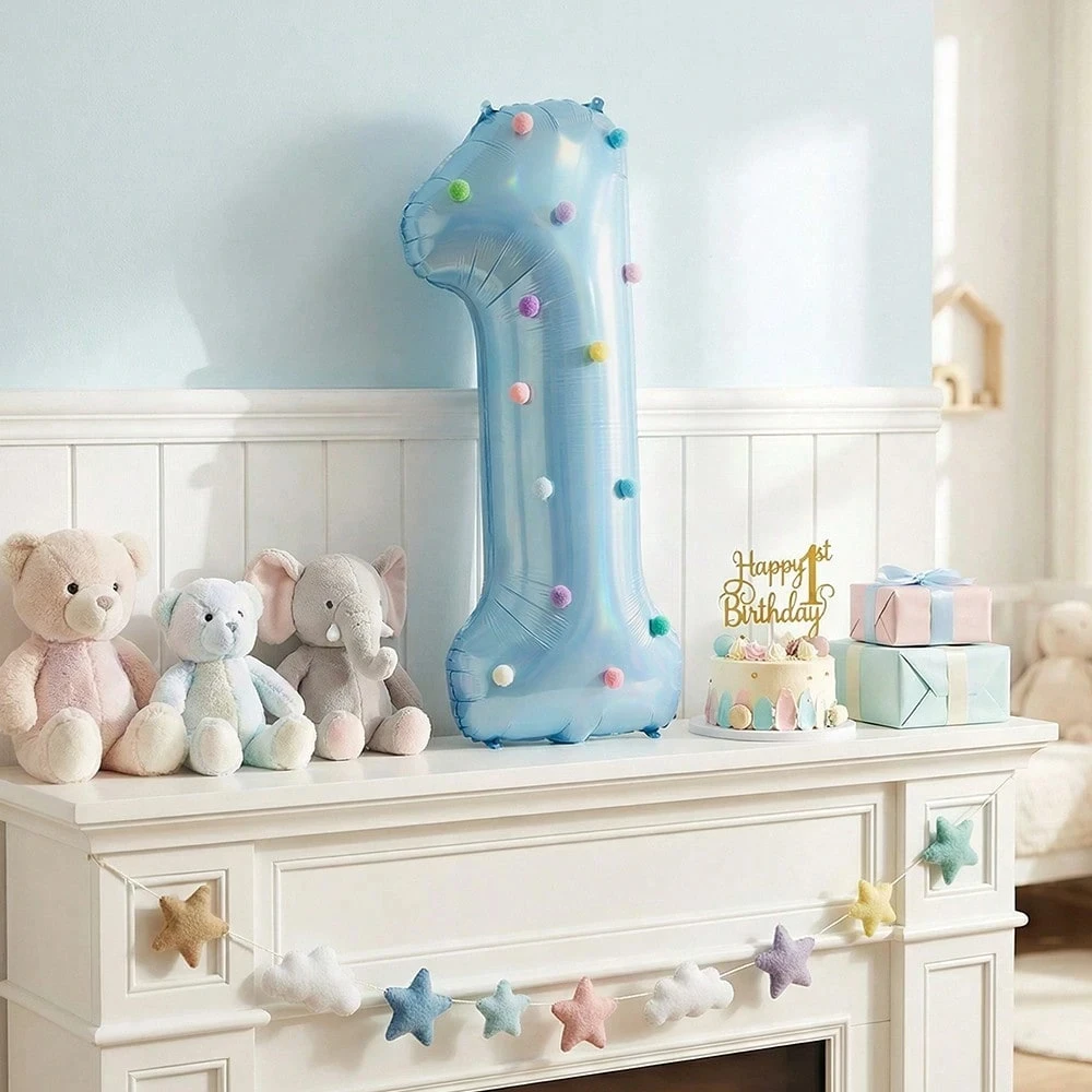 Vibrant Dot-Patterned Blue Balloons
