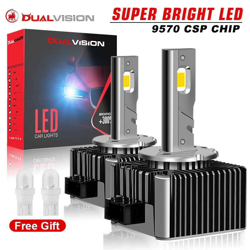 Dualvision D1S LED Headlights HID D3S D2S D4S D5S D8S D1R D2R D3R Turbo LED 30000LM 500W Two-sided 32pc CSP Chip 6500K Plug&Play led car lights led lights led bulbs led headlights led car headlights car headlamps hid headlight bulbs
