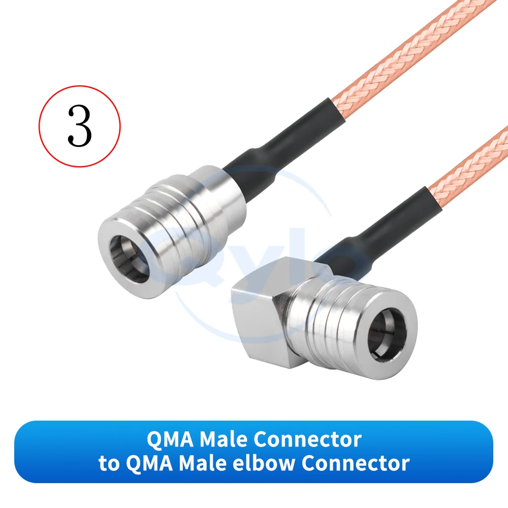 QMA-auf-QMA-Kabel, männlich/weiblich, abgewinkelte Anschlüsse, RG316D, braunes doppelt geschirmtes Kabel, 0–6 GHz, QMA-auf-QMA-HF-Adapterkabel (1 Stück) – Detail 5