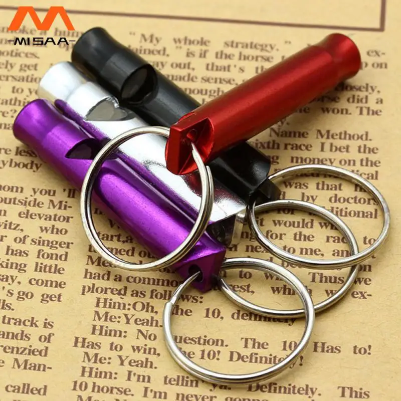training multifunction whistle aluminum camping small whistle key ring keychain outdoor survival whistle keychain mini whistle survival whistle electronic whistle soccer whistle sport whistle metal whistle sports whistle horror scream whistle