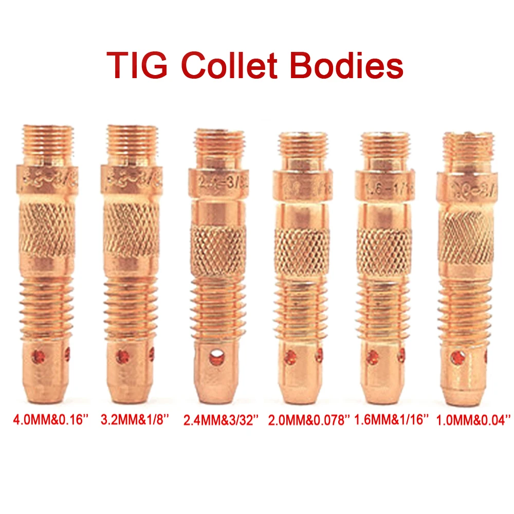 Argon Welding Torch Consumable Collet Body 1.0mm 1.6mm 2.0mm 2.4mm 3.2mm 4.0mm WP17 WP18 WP26 TIG Tungstens Electrodes Collet tungsten electrodes