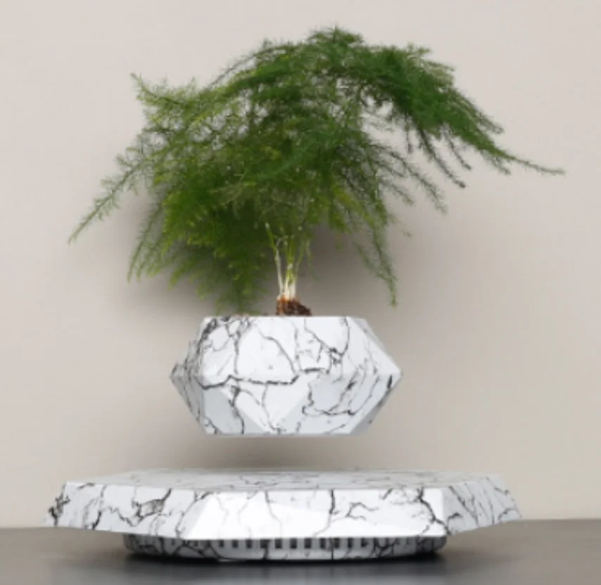

Levitating Air Bonsai Pot Rotation Planters Flower Pot Magnetic Suspension Flower Floating Pot Potted Plant Desk Decor