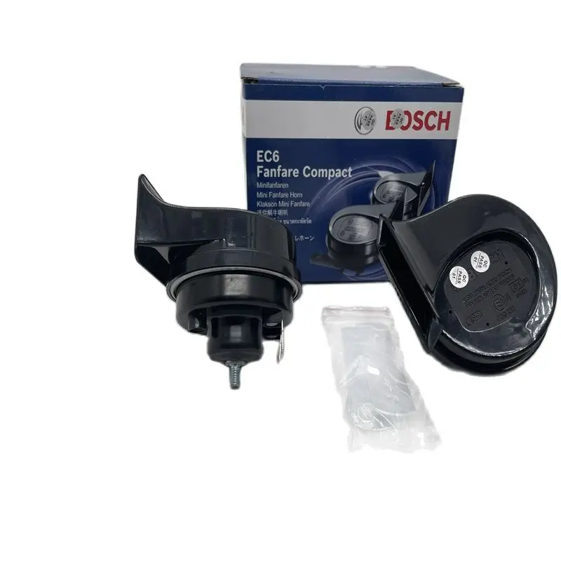 1 Set BOSCH Car Horn EC6 Snail Fanfare Compact 12V 105-118dB(A) 400/500Hz Mini Fanfare Horn Made In Turkey For Car