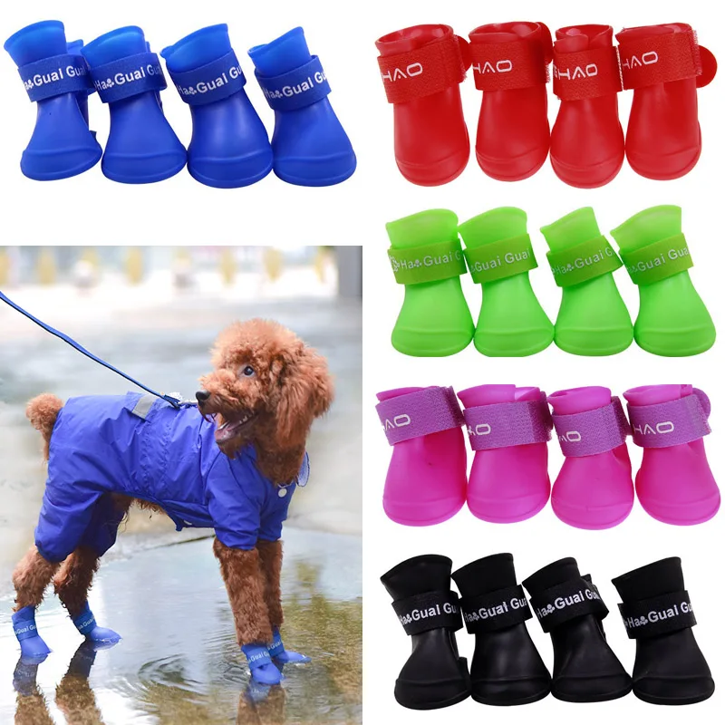 Botas Impermeables Para Perros - 4 Unidades, Talla 6, Azul - Con Suela Antideslizante Y Correas Reflectantes Ajustables