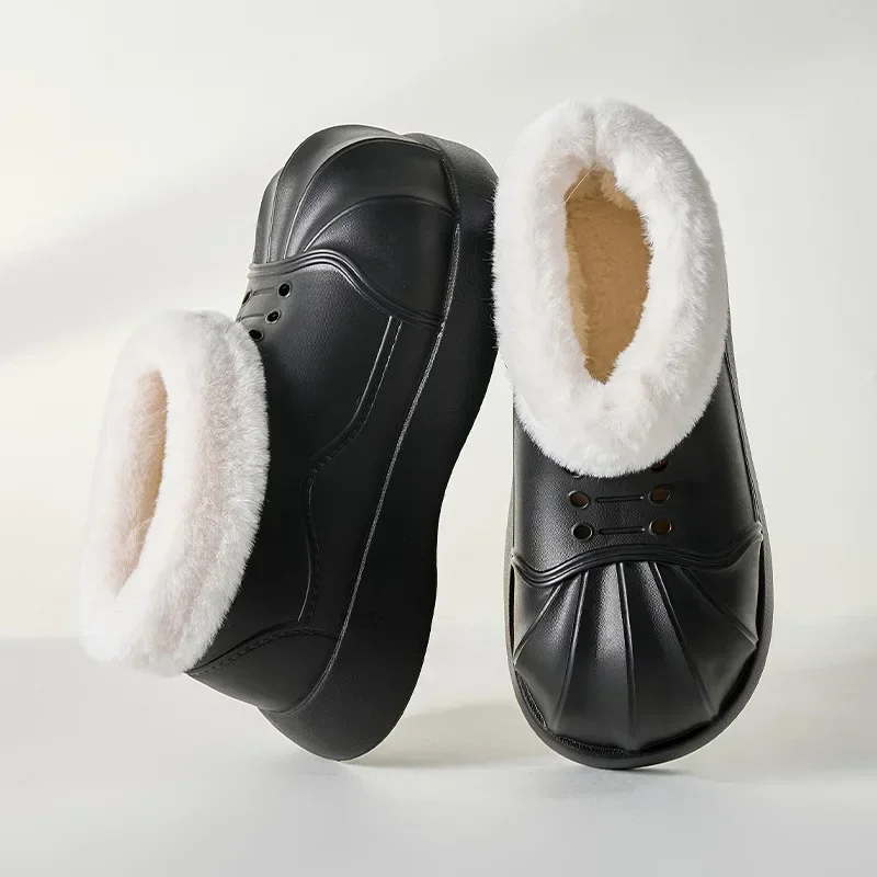 Women Snow Boots Winter Warm Plush Boots Waterproof Slip-on  Flat Casual Winter Shoes Ankle Boots