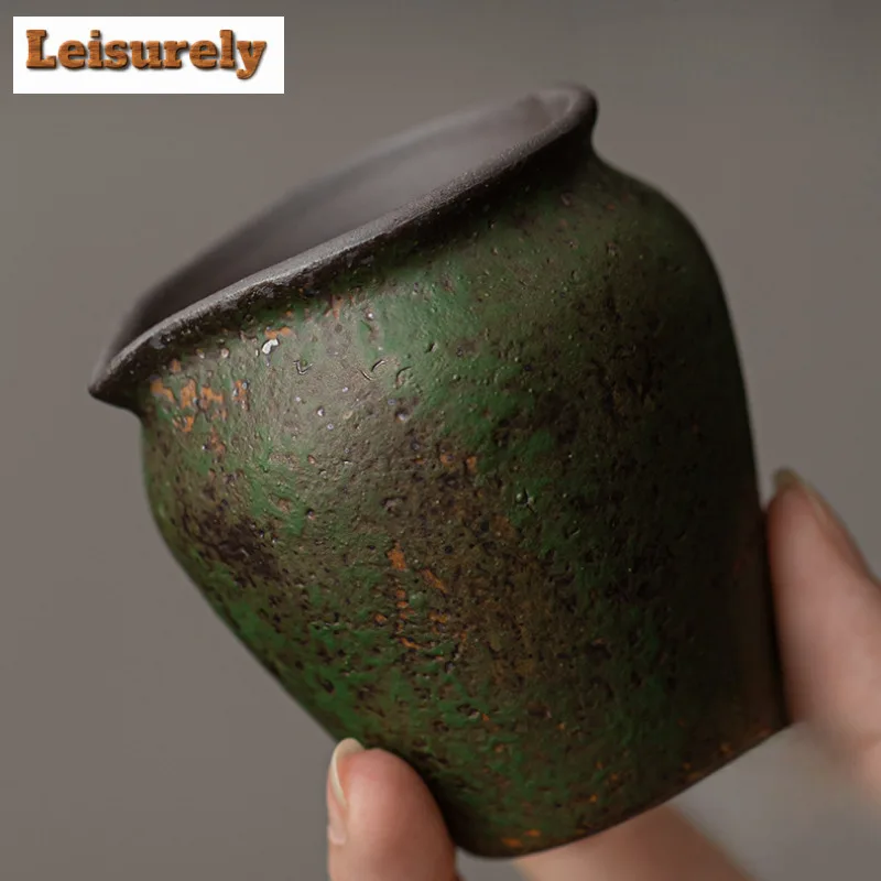 140ml Fairy Green Old Rock Clay Tea Pitcher Pour Tea Cha Hai Dispenser Justice Cup Kung Fu Tea Fair Mug Tea Ceremony Accessories