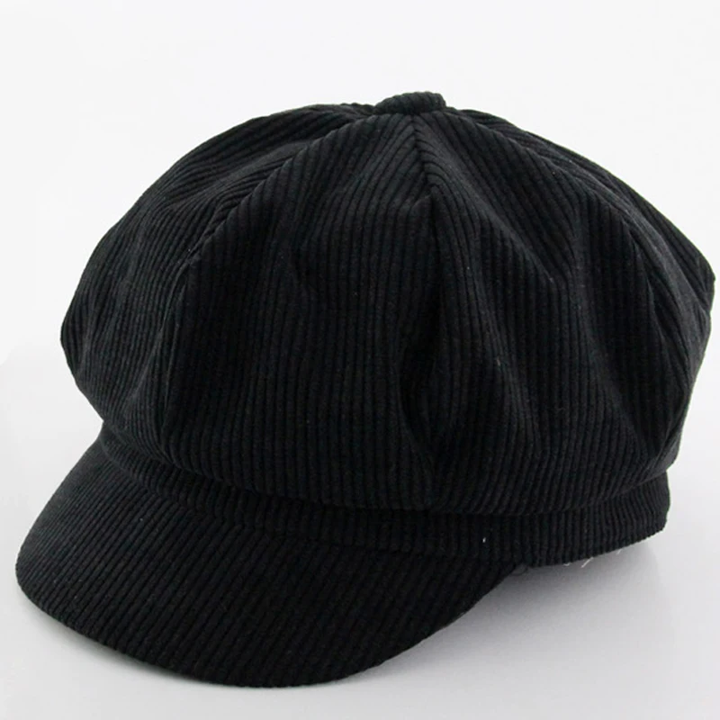 Cotton Newsboy Cap MAXSITI U Corduroy Anise Newsboy Cap Women Vintage Literary Snapback Octagonal Hat Spring Autumn Leisure Casquette Accessories