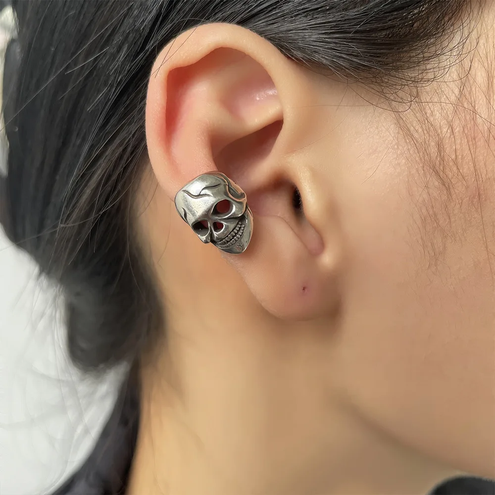 1Pcs Vinatge Punk Ear Cuff Earrings Non-Piercing Skull Cuff Ear Clip For Women Girls Party Jewelry Gift