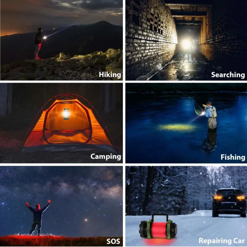 

Durable Outdoor Searchlight Camping Equipment Adventure Flashlight Abs Car Light Fall Proof Riding Hand Lamp Emergency Tpe