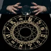 Psychedelic Starry Sky Tarot Tablecloth Altar Cloth Triple Moon Pentagrams Wheel Of The Zodiac Astrology Mandala Tarot Tapestry 6