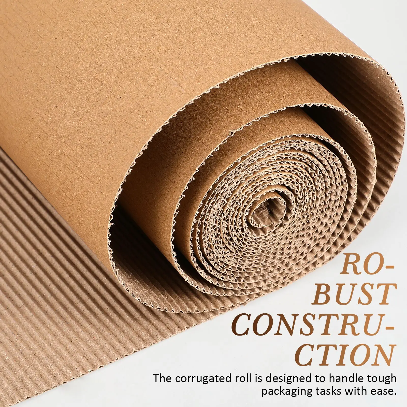 1 Roll Corrugated Cardboard Roll Single Face Corrugated Craft Decoration DIY Craft For Packing Shipping Storage