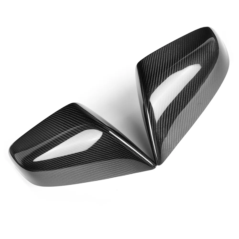 

1 Pair Car Door Side Rear View Mirrors Cover Cap Matt Finish Carbon Fiber Pattern Compatible For 2012-18 Tesla Model S