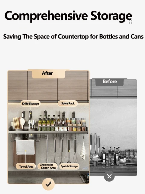 주방 향신료 보관 나이프 거치대: 주방의 편리함과 깔끔함을 향상시키는 완벽한 조합