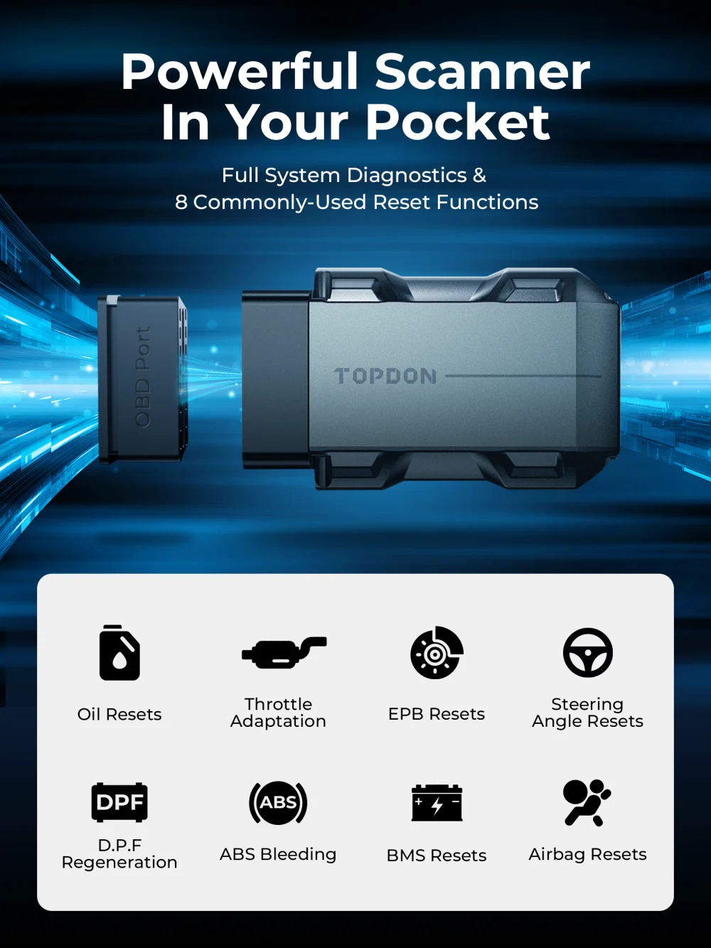TOPDON TopScan Lite Scanner Smart Diagnostic Tool DTC Repair Guide Bluetooth OBD2 code reader Full System Active Test - 2