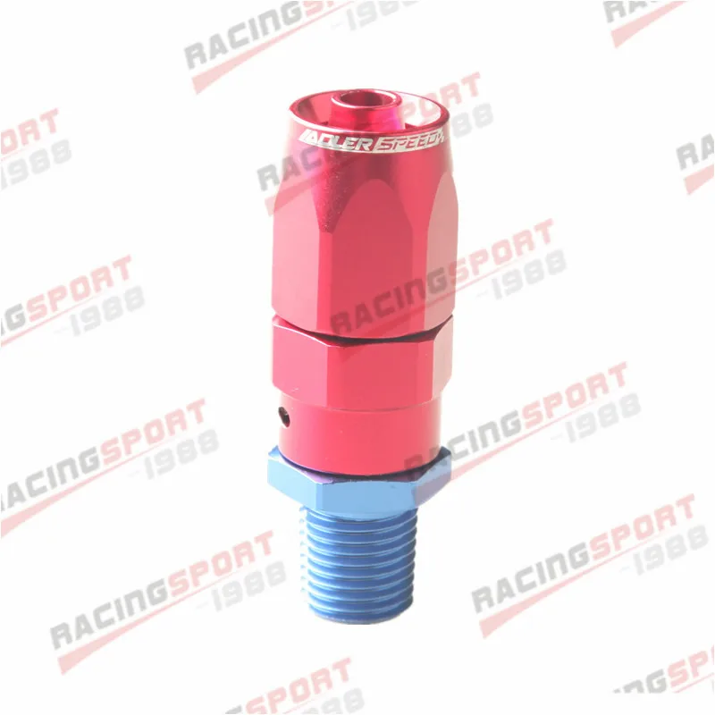 

ADLERSPEED 6AN AN-6 to 3/8" Inch NPT Straight Swivel Oil Gas Line Hose End Fitting Red/Blue