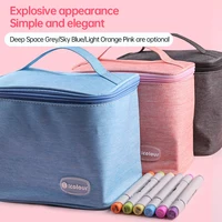 Icolour Larger Capacity Marker Pen Case Zipper Art Markers Canvas Storage Bag 36/48/60/80/168/240pcs Portable Marker Pen Holder 2