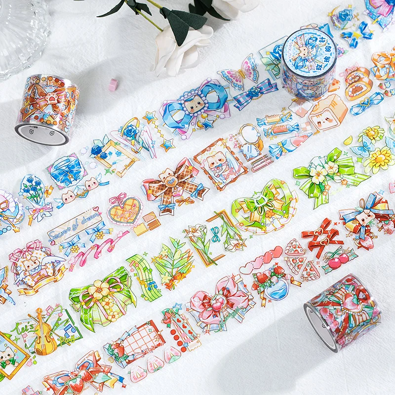 

Cute Cat & Jewelry PET Tape Aesthetic Phone Laptop Labels Kawaii Decor Scrapbooking Sketchbook Art Journaling Handmade Supplies