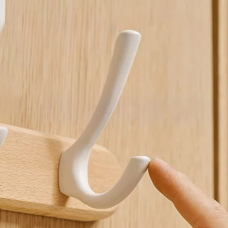 Wood Coat Rack Wall Hooks for Kitchen Bathroom Hallway Towel Key Accessories Creative Decorative Wall Storage
