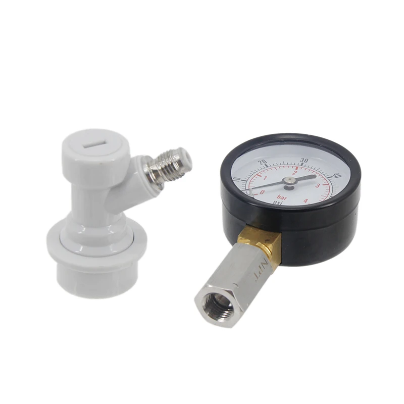 Beer Brewing Equipment, Homebrew Fitting, Mini Gauge Handy Ball Lock Dial Keg Pressure Quick Tester 0-60 psi Corny Beer Barrel Leaking Finder Homebrew Kegging Equipment