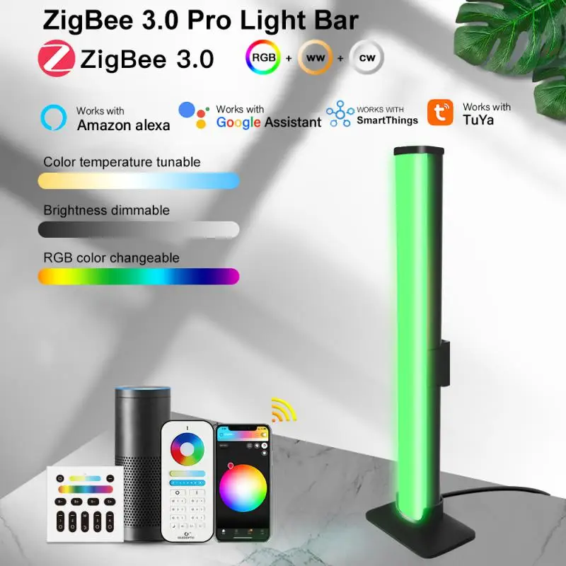 

Tuya ZigBee 3.0 Smart Light Bar DC5V USB Night Light RGBCCT 4W Light Bar SmartThing Alexa App Voice Light Bar Support RF Remote