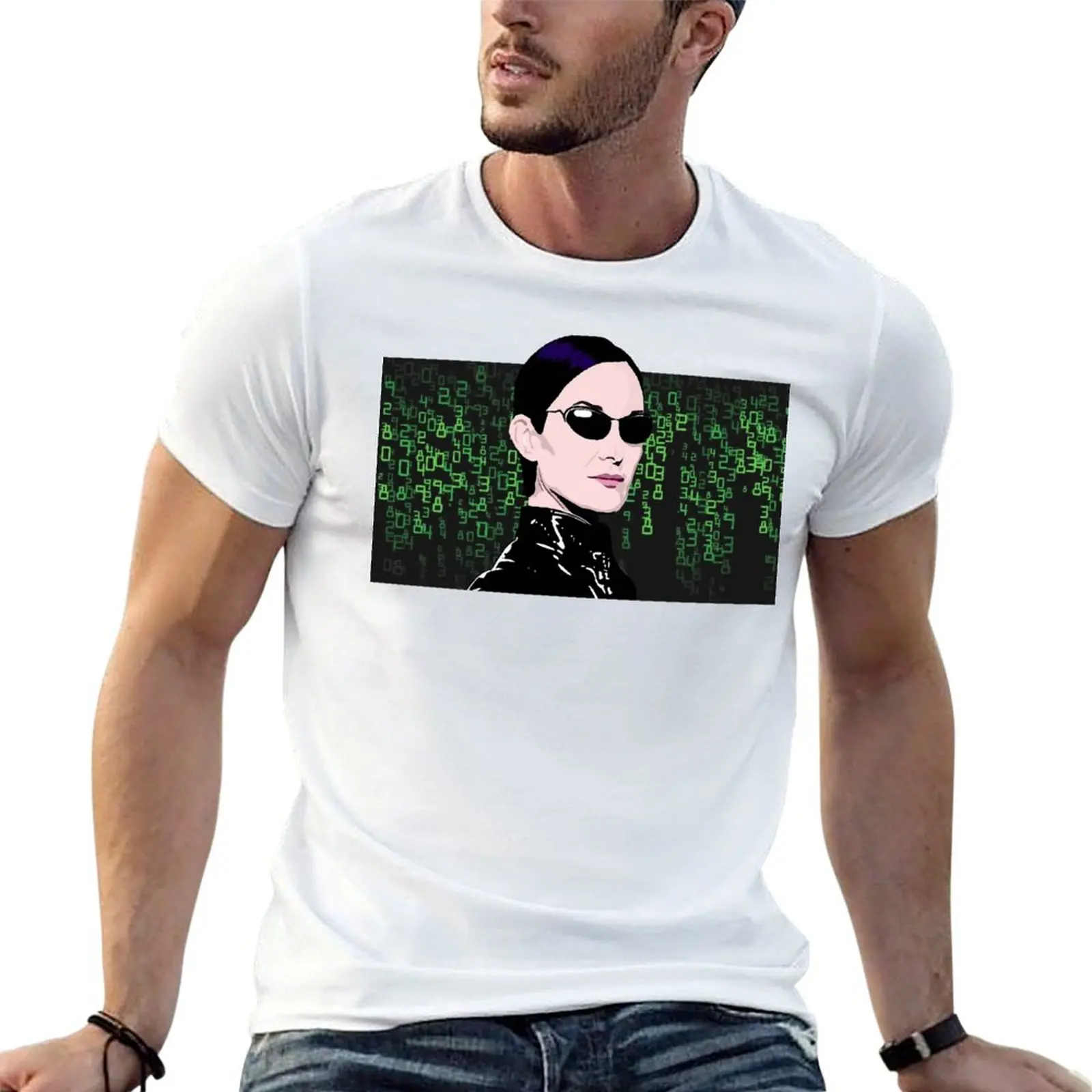 Girocollo Trinity The Matrix Matrix Code Carrie Anne Moss T-Shirt Campaign Tshirt Creative Funny Novità Leisure Taglia Usa