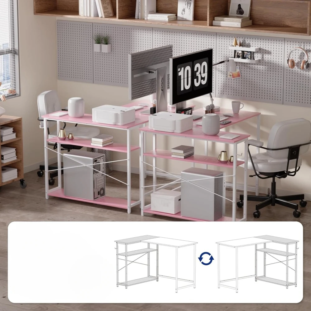 43 Inch L Shaped Computer Desk Small Corner Desk for Small Space Home Office, Computers Desks 5