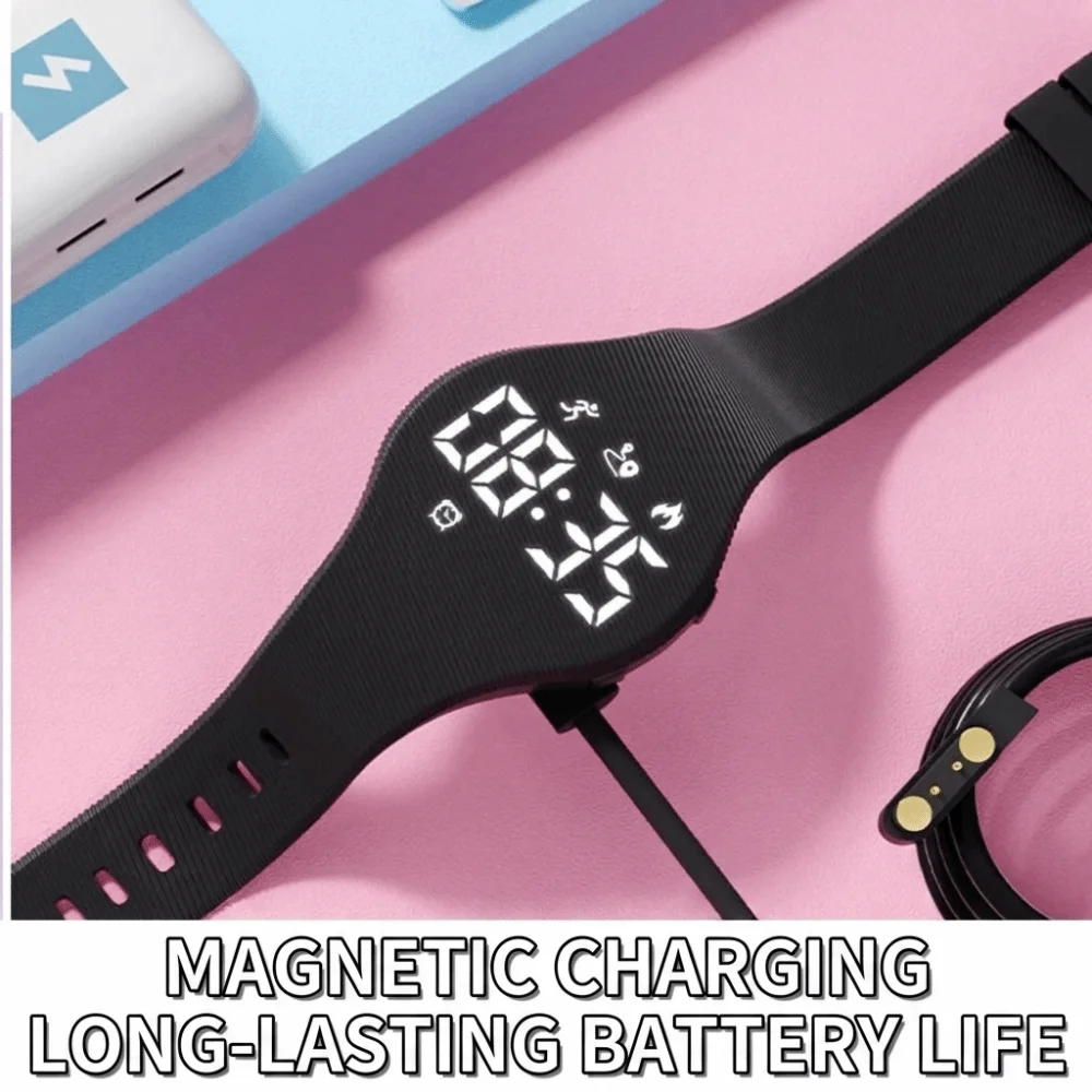Waterproof Kids LED Digital Silicone Wristband with Vibrating Alarm and Rechargeable Battery