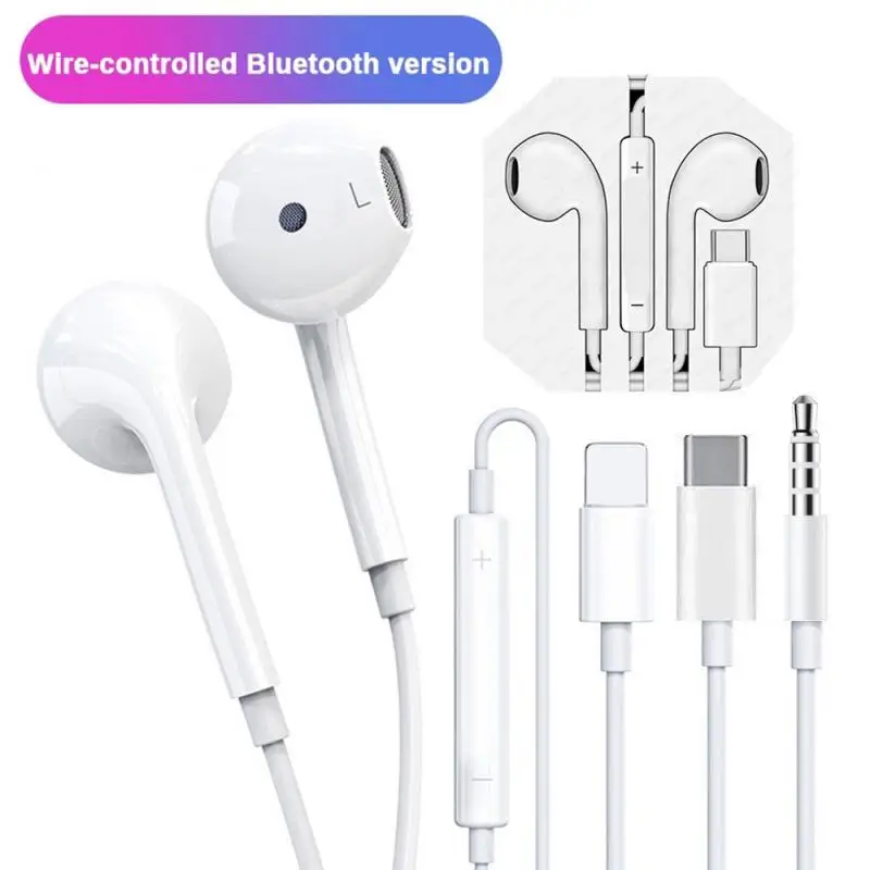 

New Lightning Wired earphone In-Ear headset for iPhone X XS MAX XR 11 12 13 14 Pro Max Type c earphones For OPPO Xiaomi Samsung