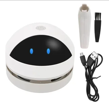 Desk Dust Vacuum with Clean Brush USB Charging for Home Office Table Sweeper Desktop Cleaner Mini Vacuum Cleaner
