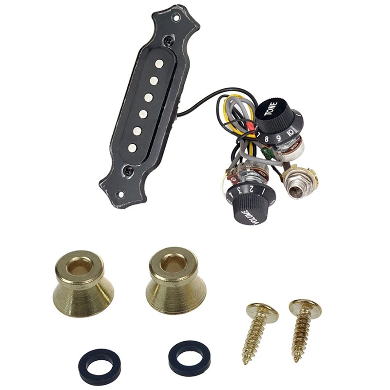 2 Pcs Electric Acoustic Guitar Bass Strap Button Screw Lock Pins & 1