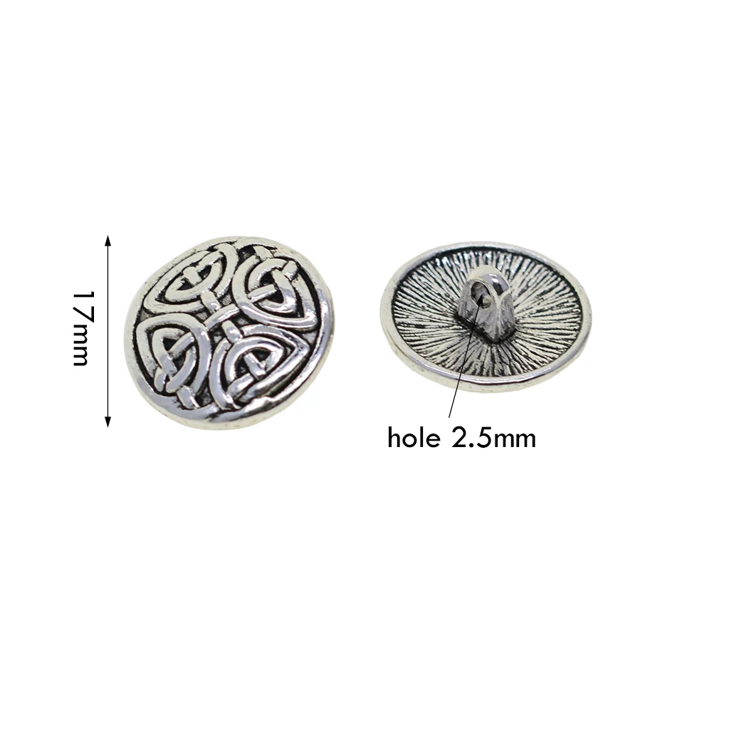 20 Pcs 17mm 0.7inch Tibetan silver  round maze Garment Clothing Fastening 1 hole Sewing Buttons jewelry DIY