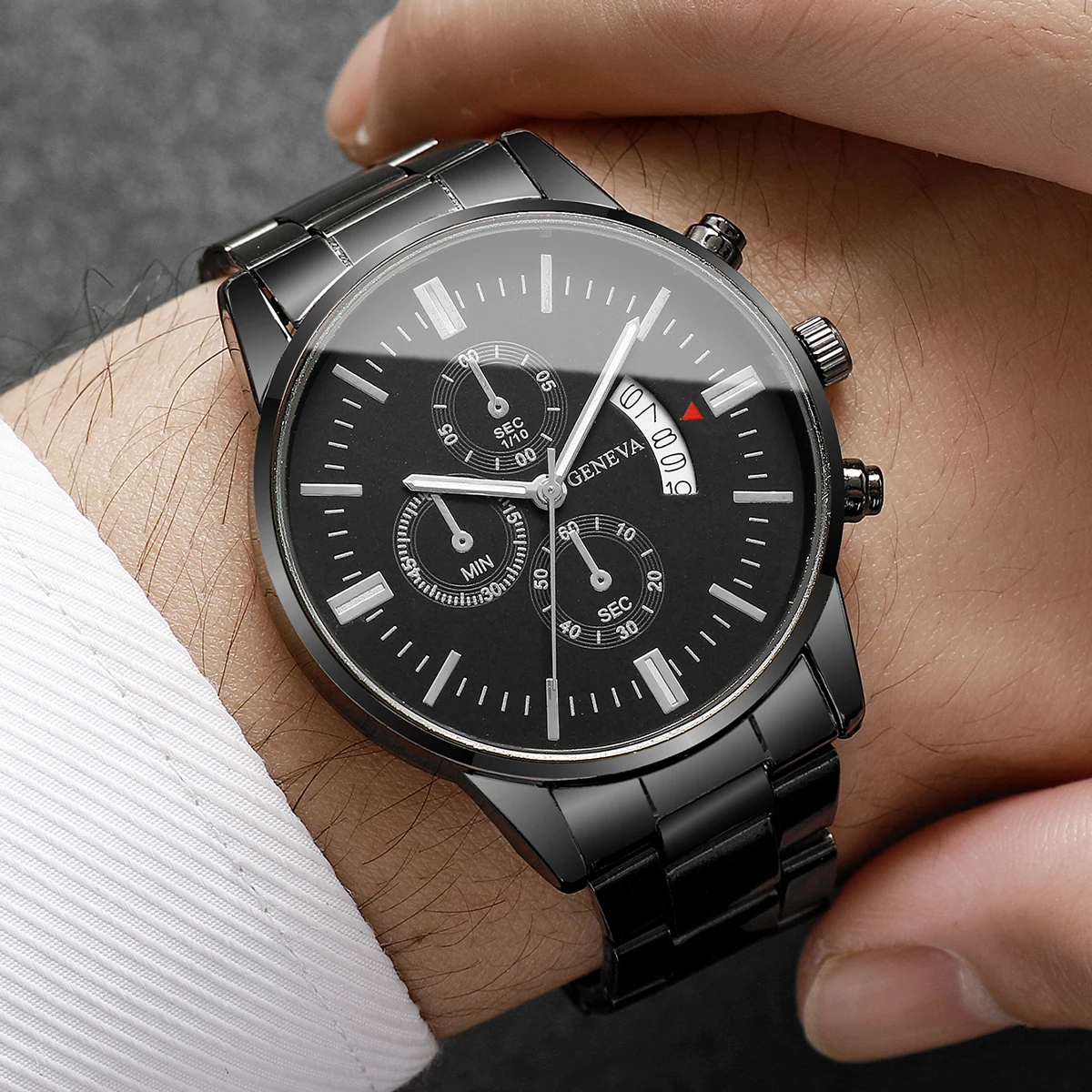 3/4PCS Fashion Men Business Watches Set Luxury Calendar Quartz Watch for Man Clock Montre Homme（Without Box） 3