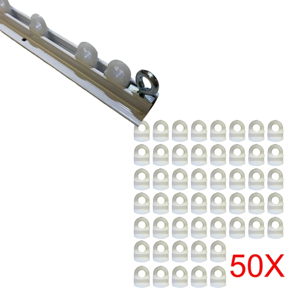 50 Stück Vorhangschienen-Gleiter, Laufrollen, Haken für Micro Gliss Wohnmobil/Wohnwagen-Schienen 10x6mm, schmales Camper-Zubehör – Detail 1