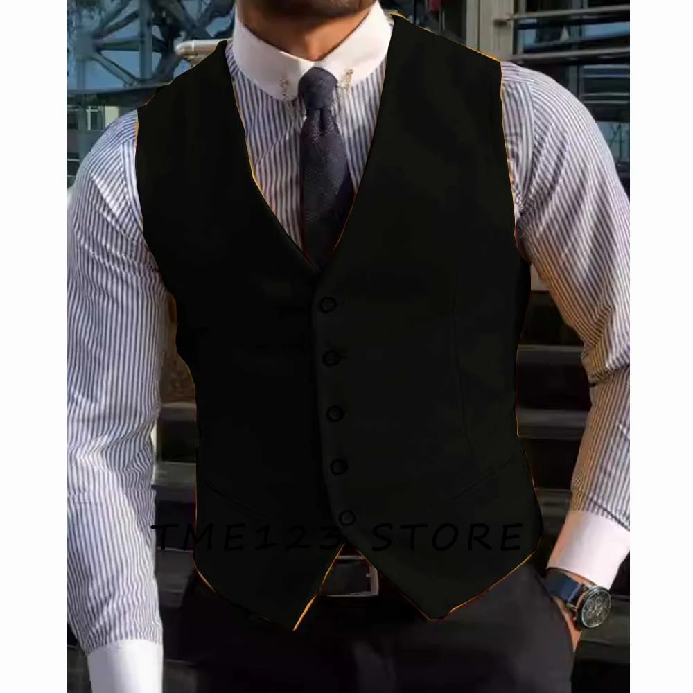 Men's Serge Casual Vest Suit Jackets Elegant Suits for Men Wang Formal Man Ambo Gothic Chaleco Male Vests Waistcoat Gilet Mens