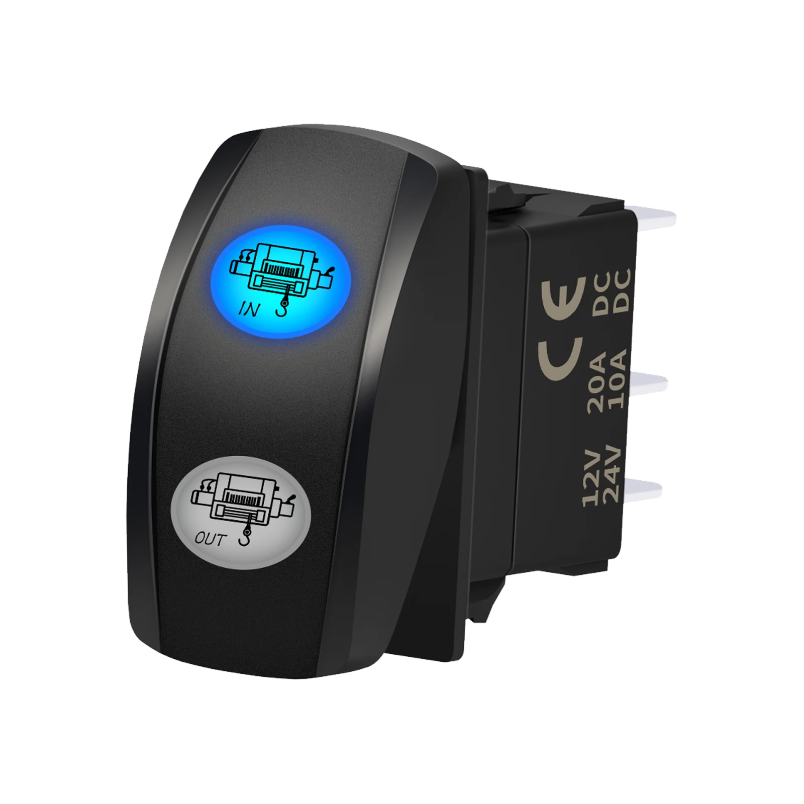 12V Momentaneo 3 Vie 7 Pin Dpdt (On) Off (On) Verricello Interruttore A Bilanciere In Verricello Fuori Per Barca Marina Camion Gru Freighter